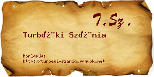 Turbéki Szénia névjegykártya